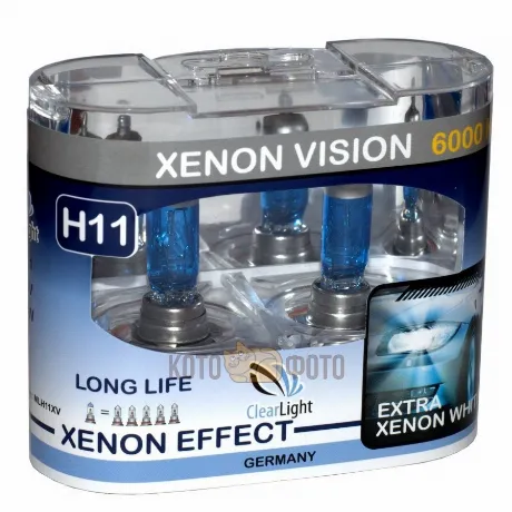 Комплект ламп Clearlight H11 12V-55W XenonVision 6000К (2 шт.) M...