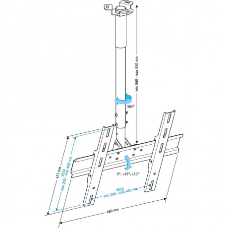 Кронштейн для телевизора Holder PR-101-W белый - фото 3