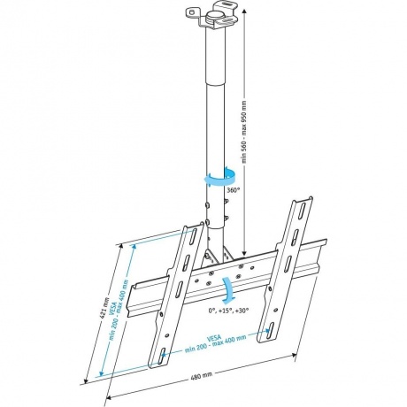 Кронштейн для телевизора Holder PR-101-B черный - фото 4