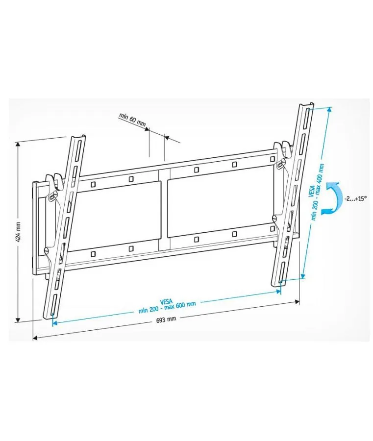 Кронштейн для телевизора Holder LCD-T6606 черный - фото 2