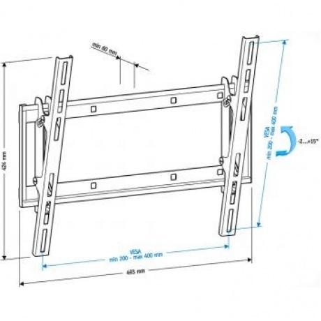 Кронштейн для телевизора Holder LCD-T4609 черный - фото 2