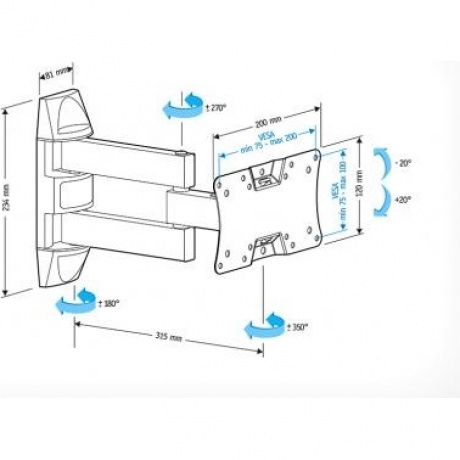 Кронштейн для телевизора Holder LCDS-5065 черный - фото 3