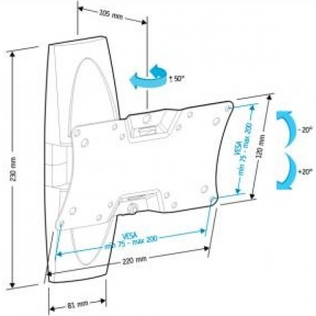 Кронштейн для телевизора Holder LCDS-5062 белый - фото 3