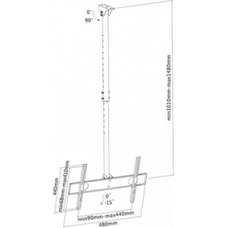 Кронштейн для телевизора Arm Media LCD-1500 черный 26"-65" макс....