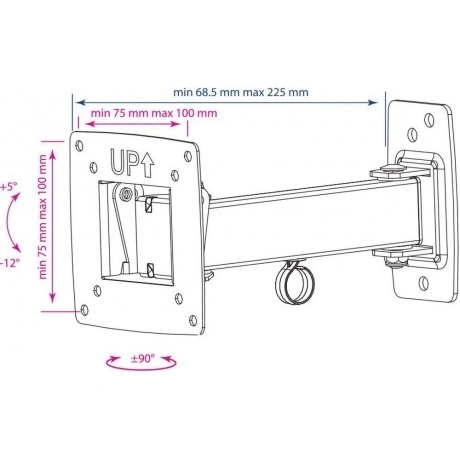 Кронштейн для телевизора Kromax OPTIMA-103 черный 10"-28" макс.2...