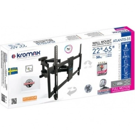 Кронштейн для телевизора Kromax ATLANTIS-35 new черный 22"-65" м...