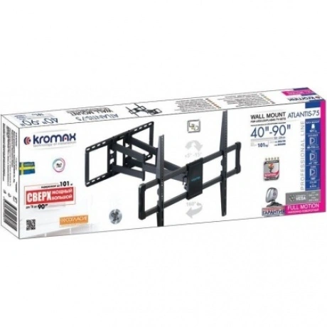 Кронштейн для телевизора Kromax ATLANTIS-75 черный 40"-90" макс....