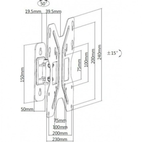 Кронштейн для телевизора Ultramounts UM 863 черный 23"-42" макс....