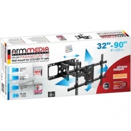 Кронштейн для телевизора Arm Media PARAMOUNT-70 черный 32"-90" м...