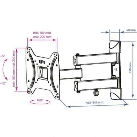 Кронштейн для телевизора Kromax DIX-22 черный 15"-48" макс.35кг ...