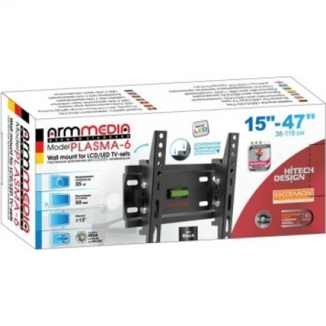 Кронштейн для телевизора Arm Media PLASMA-6 new черный 15"-47" м...