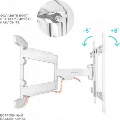 Кронштейн для телевизора Onkron M6L (макс.45кг) белый - фото 4