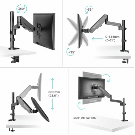 Кронштейн для мониторов Onkron G70 (макс.8кг) черный - фото 4