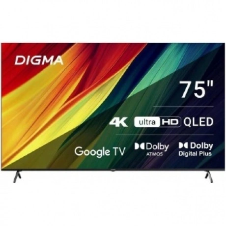 Телевизор QLED Digma 75" DM-LED75UQB31 Google TV Frameless Metal...