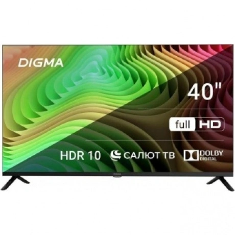 Телевизор LED Digma 40" DM-LED40SBB36 Салют ТВ Frameless Metal ч...