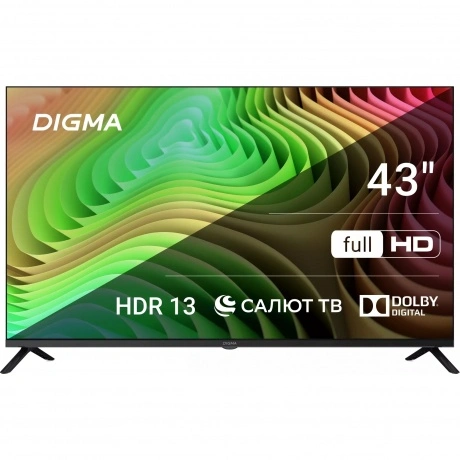 Телевизор LED Digma 43" DM-LED43SBB36 Салют ТВ Frameless Metal ч...