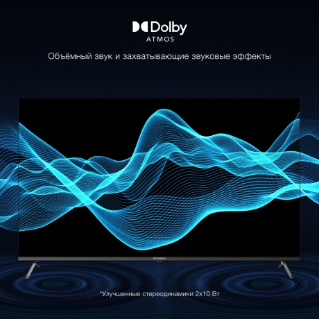 Телевизор LED Hyundai 50" H-LED50BU7009 Android TV Frameless черный 4K Ultra HD 60Hz MEMC DVB-T DVB-T2 DVB-C DVB-S DVB-S2 USB WiFi Smart TV - фото 14