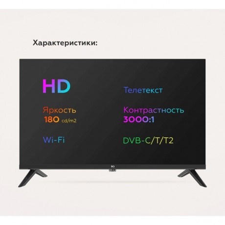 Телевизор BQ 24FS34B Grey - фото 3