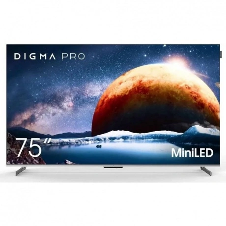 Телевизор Digma Pro Mini LED 75Q Google TV Frameless серебристый...