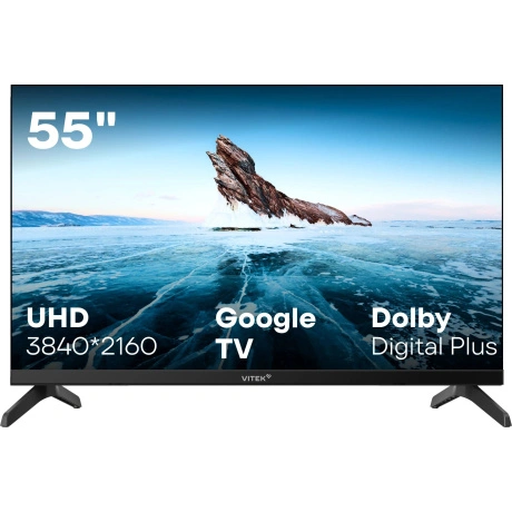 Телевизор LED Vitek 55" VT-55UBS410 Google TV Frameless черный/ч...