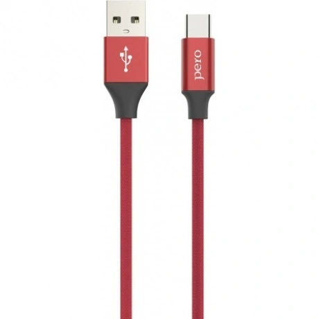 Дата-кабель PERO DC-02 Type-C, 2.4А, 1м, красный