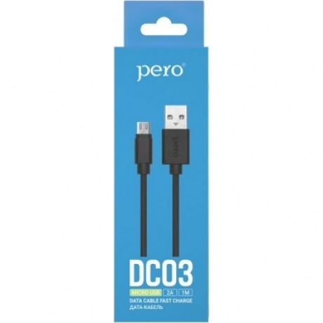 Кабель PERO DC-03 micro-USB 2А 1м черный - фото 2