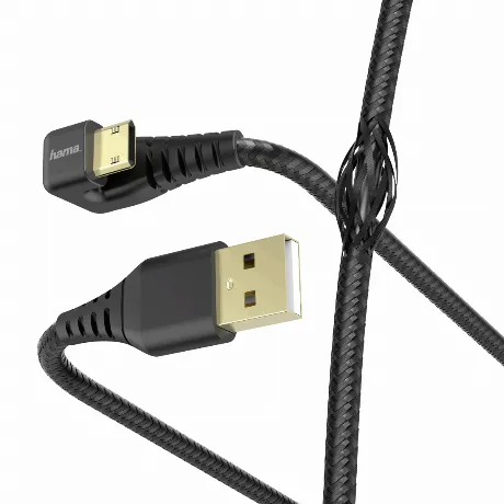 Кабель Hama 00187220 microUSB (m) угловой USB 2.0 (m) 1.5м черны...