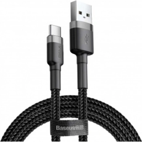 Кабель Baseus Cafule USB - USB Type-C 3A 1m Gray-Black CATKLF-BG...
