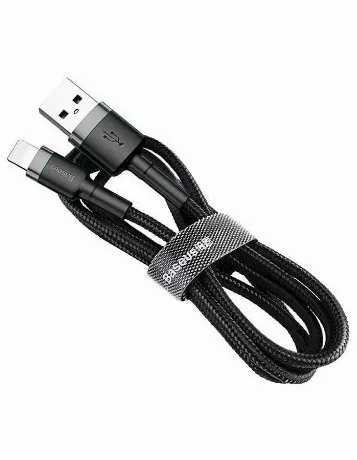 Кабель Baseus APPLE 8-pin Cafule 2.4A 0.5m Grey-Black CALKLF-AG1