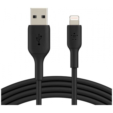 Кабель Belkin Lightning - USB-A 1m Black CAA001bt1mBK - фото 1