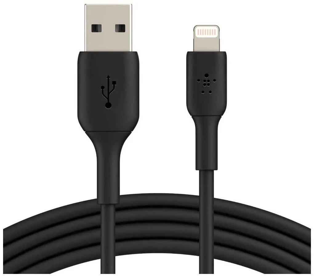 Кабель Belkin Lightning - USB-A 1m Black CAA001bt1mBK - фото 1