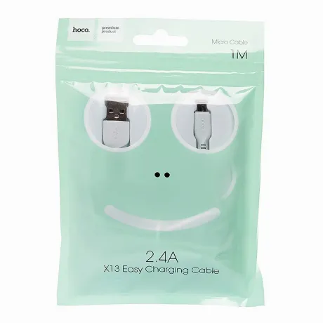 Дата-кабель Hoco X13 Easy, USB - MicroUSB, белый (61175)
