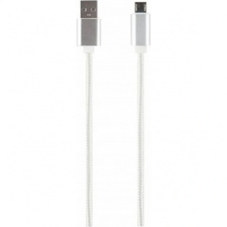 Дата-кабель Red Line USB – micro USB, 2.4А, нейлон. оплетка, бел...