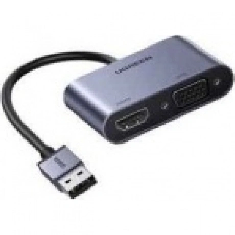 Адаптер UGREEN CM449 (20518) USB 3.0 to HDMI+VGA Card 1080P серы...