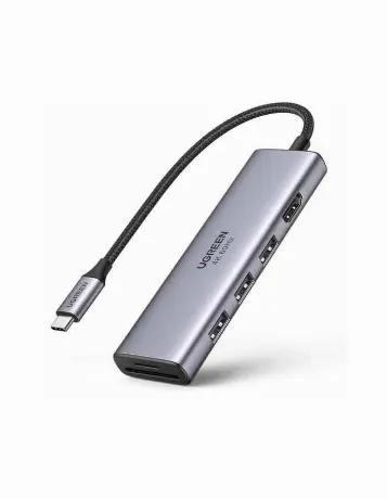 Адаптер UGREEN CM511 (60383) USB-C Multifunction Adapter серый к...
