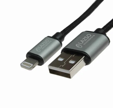 Кабель LAZSO для передачи данных и зарядки USB2.0 (MFI Lightning...