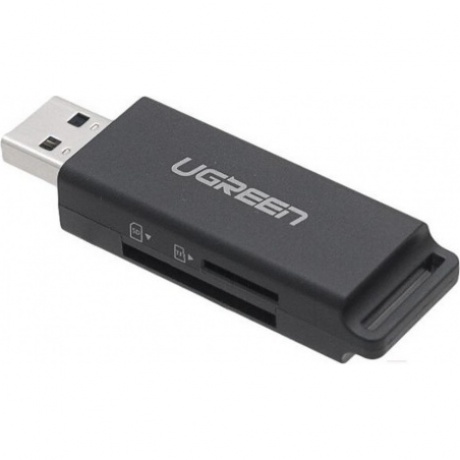 Кардридер UGREEN CM104 (40752) USB 3.0 to TF + SD Dual Card Reader.  черный - фото 3