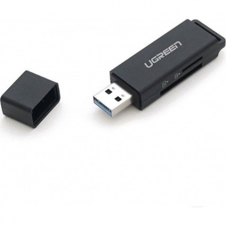 Кардридер UGREEN CM104 (40752) USB 3.0 to TF + SD Dual Card Reader.  черный - фото 5