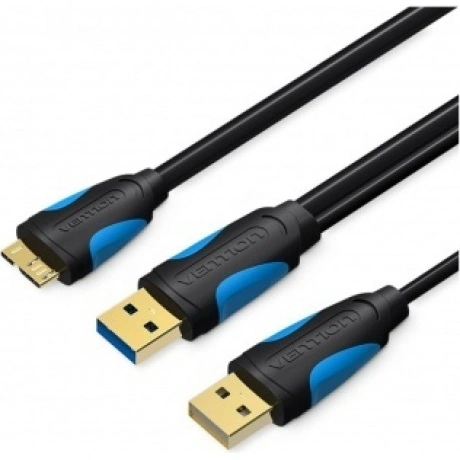 Кабель Vention USB 3.0 AM/micro B, USB 2.0 AM - 1м (CQPBF)