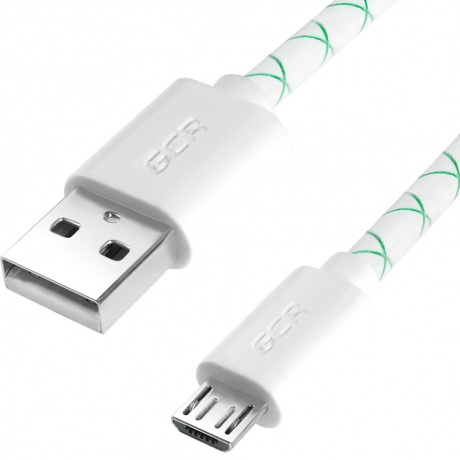 Кабель GreenConnect 0.3m MicroUSB, бело-зеленый (GCR-53208) - фото 1