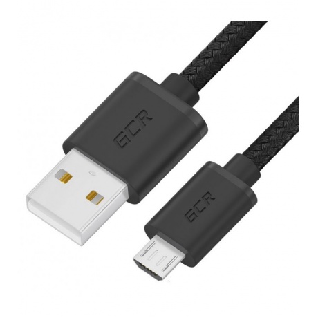 Кабель GreenConnect 0.5m MicroUSB, черный нейлон (GCR-54084) - фото 1