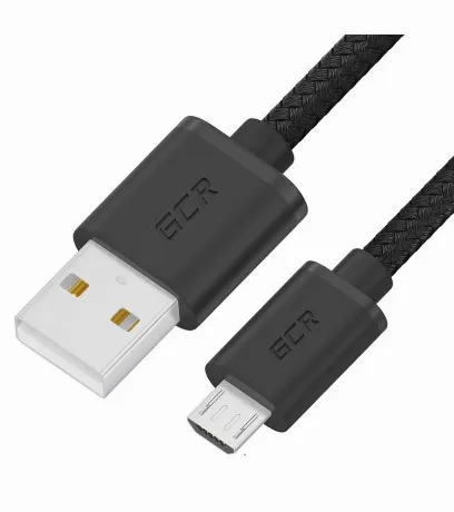 Кабель GreenConnect 0.5m MicroUSB, черный нейлон (GCR-54084)