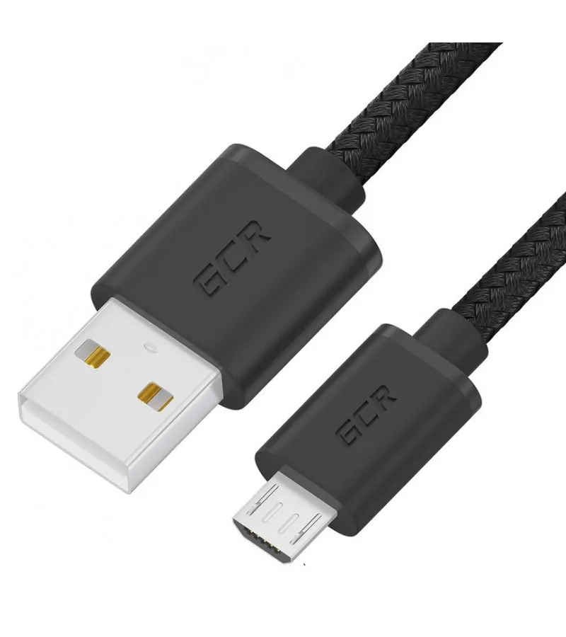 Кабель GreenConnect 0.5m MicroUSB, черный нейлон (GCR-54084) - фото 1