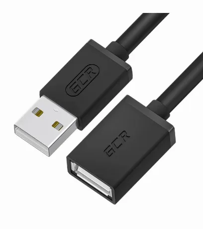 Кабель GreenConnect 0.15m USB 2.0 AM/AF, черный (GCR-55065)