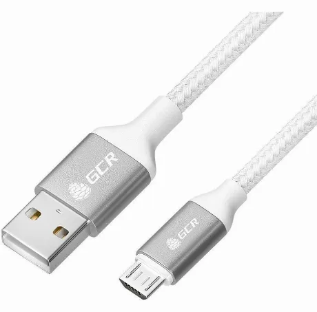 Кабель GreenConnect 1.5m MicroUSB, белый нейлон (GCR-52469)