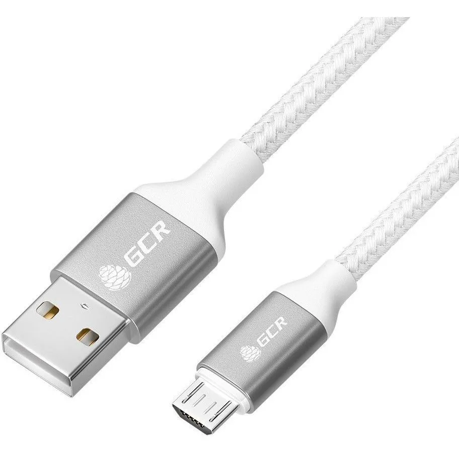Кабель GreenConnect 1.5m MicroUSB, белый нейлон (GCR-52469)