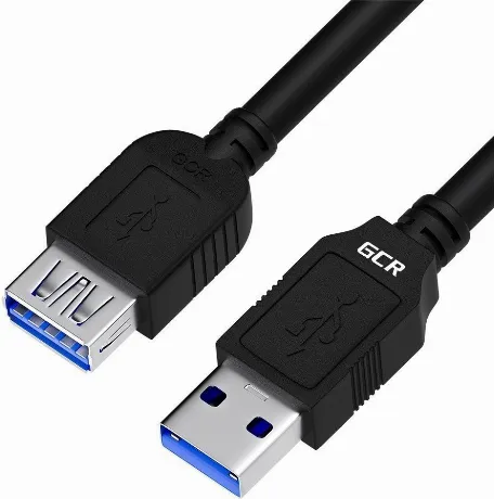 Кабель GreenConnect 0.15m USB 3.0, AM/AF, черный (GCR-53093)