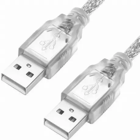 Кабель Greenconnect 0.5m USB 2.0, AM/AM, прозрачный (GCR-UM3M-BB...
