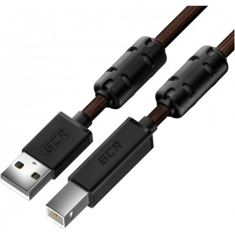 Кабель GreenConnect PROF 2.0m USB 2.0, AM/BM, черный (GCR-52423)