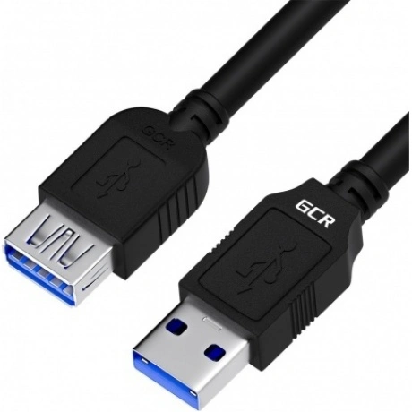 Кабель GreenConnect 3.0m USB 3.0, AM/AF, черный (GCR-52702)
